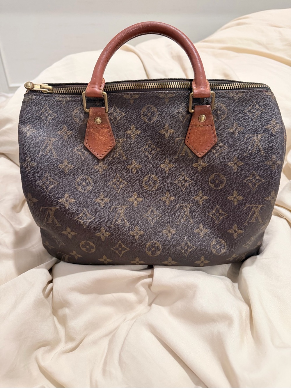 Hand Painted Louis Vuitton Speedy 30 with Celestial Floral Butterfly Moth Motif - Picture 5 of 12